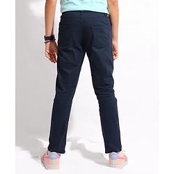 Pine Kids Cotton Woven Full Length Soft Hand Feel Formal Trouser with Stretch - Navy Blue