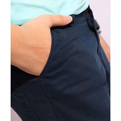 Pine Kids Cotton Woven Full Length Soft Hand Feel Formal Trouser with Stretch - Navy Blue