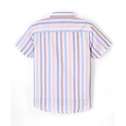 Pine Kids Half Sleeve Spread Collar Striper Shirt - Blue