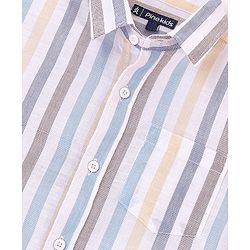Pine Kids Half Sleeve Spread Collar Striper Shirt - Blue