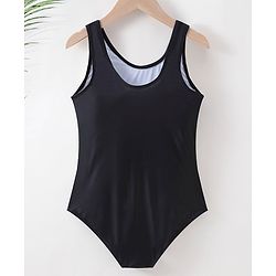 Pine Active Sleeveless V Cut Swimsuit Graphics Print - Black