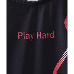 Pine Active Sleeveless V Cut Swimsuit Graphics Print - Black
