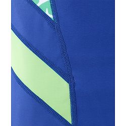 Pine Active Sleeveless V Cut Swimsuit Text Print - Blue