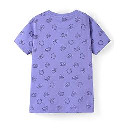 Pine Kids 100% Cotton Biowashed Half Sleeves Night Suit Gaming Print- Blue