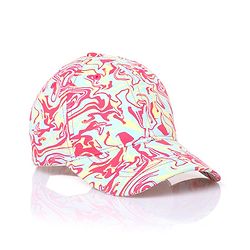 Pine Kids Cotton Baseball Caps Digital Print Pink & Green - Diameter 16.5 cm
