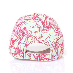 Pine Kids Cotton Baseball Caps Digital Print Pink & Green - Diameter 16.5 cm