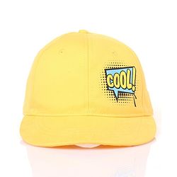 Pine Kids Cotton Baseball Caps Text HD Print Pale Yellow - Diameter 16.5 cm