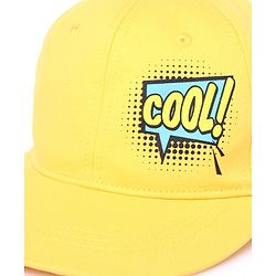 Pine Kids Cotton Baseball Caps Text HD Print Pale Yellow - Diameter 16.5 cm