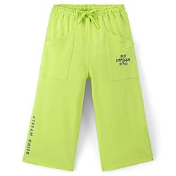 Pine Kids Cotton Ankle Length Pant with Placement Print - Green