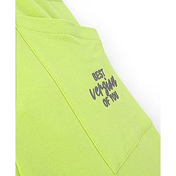 Pine Kids Cotton Ankle Length Pant with Placement Print - Green