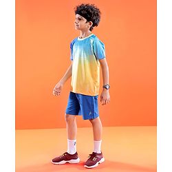 Pine Active Knitted Half Sleeves Stretchable T-Shirt Geometric Print - Multicolour