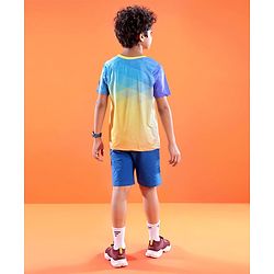 Pine Active Knitted Half Sleeves Stretchable T-Shirt Geometric Print - Multicolour