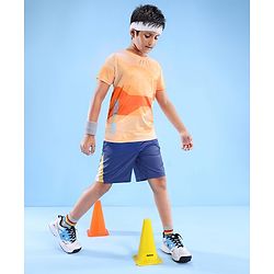 Pine Active High Stretch Half Sleeves Text Printed T Shirt - Orange