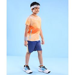 Pine Active High Stretch Half Sleeves Text Printed T Shirt - Orange
