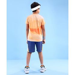 Pine Active High Stretch Half Sleeves Text Printed T Shirt - Orange