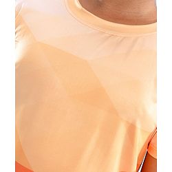 Pine Active High Stretch Half Sleeves Text Printed T Shirt - Orange
