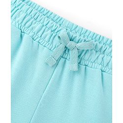 Pine Kids Cotton Knit Mid Thigh Length Shorts Butterfly Print - Light Blue