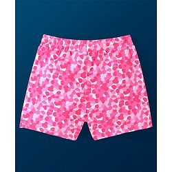 Pine Kids Cotton Knit Mid Thigh Length Abstract Printed Shorts - Pink