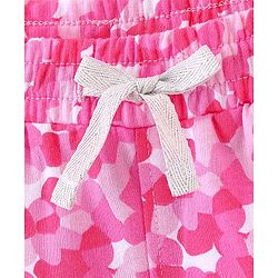 Pine Kids Cotton Knit Mid Thigh Length Abstract Printed Shorts - Pink