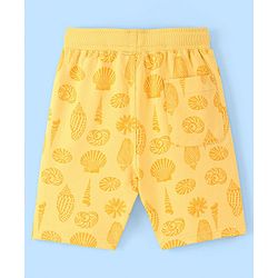 Pine Kids 100% Cotton Knit Knee Length Shorts Sea Shell Print - Yellow