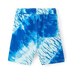 Pine Kids 100% Cotton Knit Knee Length Champion & Tie Dye Print Shorts - White & Blue