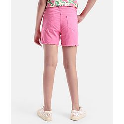 Pine Kids Mid Thigh Length Cotton Elastane Over Dyed Shorts - Pink