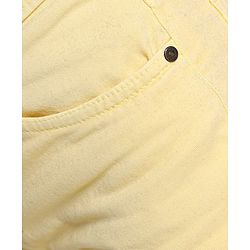 Pine Kids Thigh Length Cotton Elastane Over Dyed Shorts - Yellow