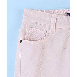 Pine Kids Ankle Length Cotton Elastane Over Dyed Jeans - Light Pink
