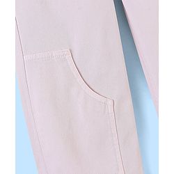 Pine Kids Ankle Length Cotton Elastane Over Dyed Jeans - Light Pink
