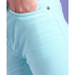 Pine Kids Ankle Length Cotton Elastane Over Dyed Jeans - Aqua Blue