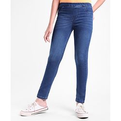 Pine Kids Cotton Ankle Length Female Jeggings - Dark Blue