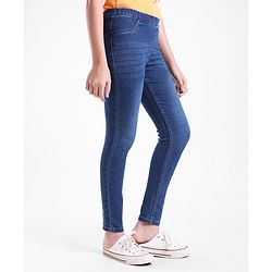 Pine Kids Cotton Ankle Length Female Jeggings - Dark Blue