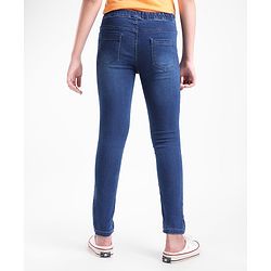 Pine Kids Cotton Ankle Length Female Jeggings - Dark Blue