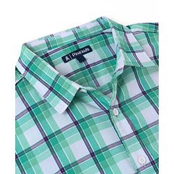 Pine Kids 100% Cotton Half Sleeves Checked Shirt- Blue