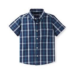 Pine Kids 100% Cotton Half Sleeves Checked Shirt- Blue