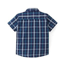 Pine Kids 100% Cotton Half Sleeves Checked Shirt- Blue