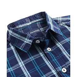 Pine Kids 100% Cotton Half Sleeves Checked Shirt- Blue