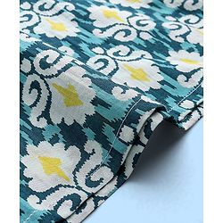 Pine Kids 100% Cotton Full Sleeves Kurta Pyjama Set Printed - Blue