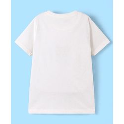 Pine Kids 100% Cotton Knit Half Sleeves Bio Washed T-Shirt Jet Print - Snow White