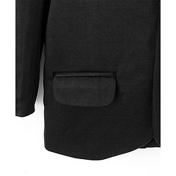 Pine Kids Full Sleeves Knitted Solid Color Blazer - Black