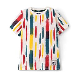 Pine Kids Cotton Biowashed Half Sleeves  Abstract Print T-shirts - Multicolor