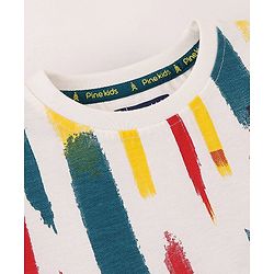 Pine Kids Cotton Biowashed Half Sleeves  Abstract Print T-shirts - Multicolor