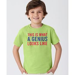 Pine Kids 100% Cotton Half Sleeves Biowashed T-Shirt Text Print - Lime Green
