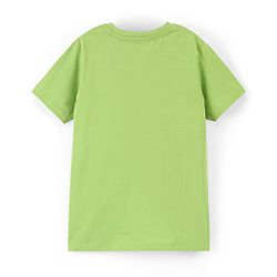 Pine Kids 100% Cotton Half Sleeves Biowashed T-Shirt Text Print - Lime Green