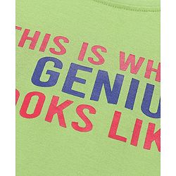 Pine Kids 100% Cotton Half Sleeves Biowashed T-Shirt Text Print - Lime Green