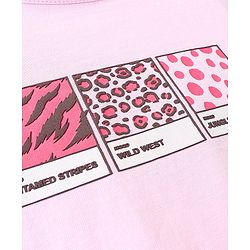 Pine Kids 100% Cotton Knit Half Sleeves Biowashed T-Shirt Text Print - Crystal Pink