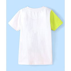 Pine Kids 100% Cotton Knit Half Sleeves T-Shirt Summer Print- White
