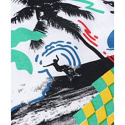 Pine Kids 100% Cotton Knit Half Sleeves T-Shirt Summer Print- White