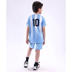 Pine Active Half Sleeves  Tee with Shorts Argentina Football Set - Blue