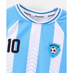 Pine Active Half Sleeves  Tee with Shorts Argentina Football Set - Blue